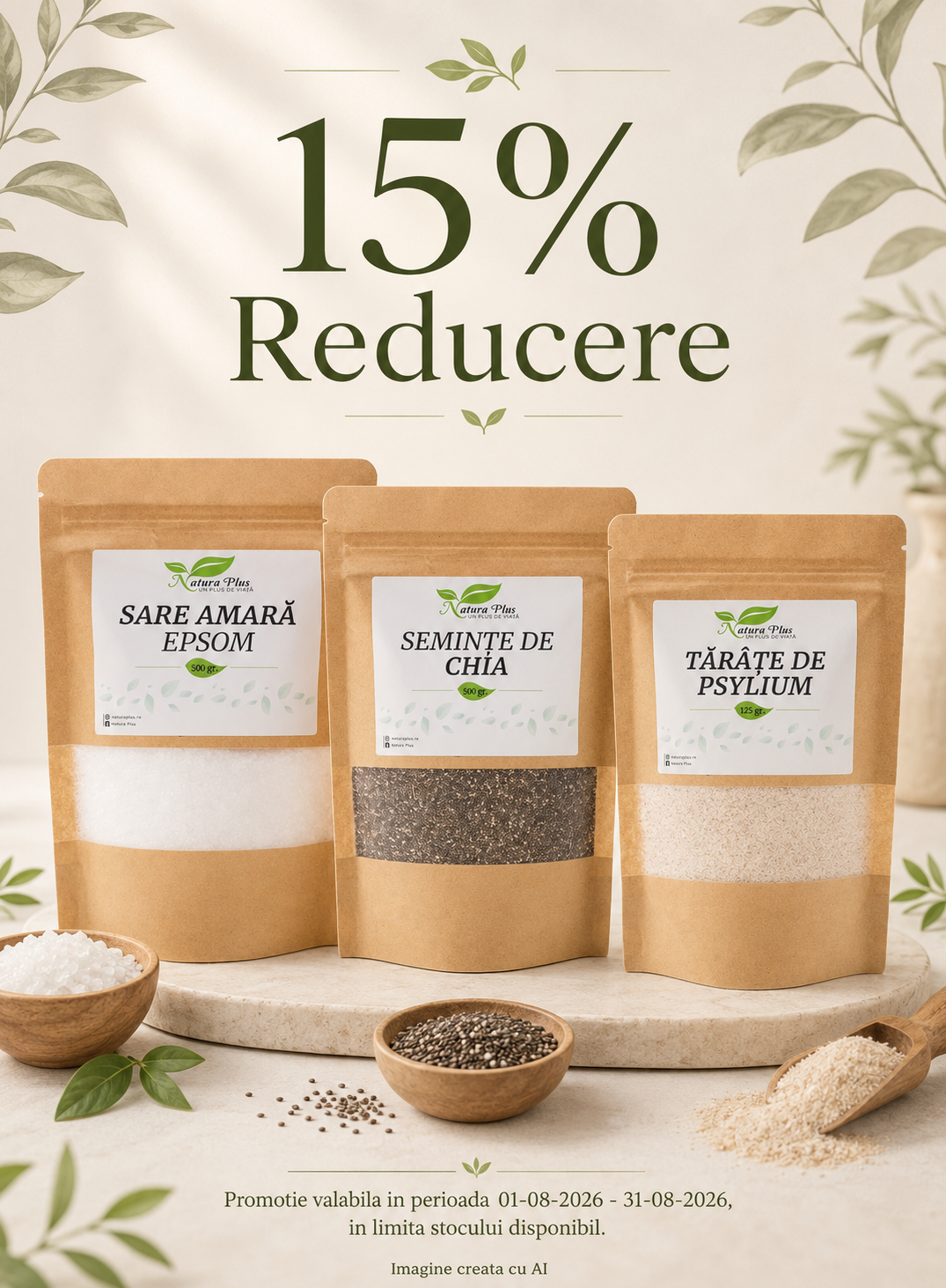 Promotie cu reducere 15% la Natura Plus