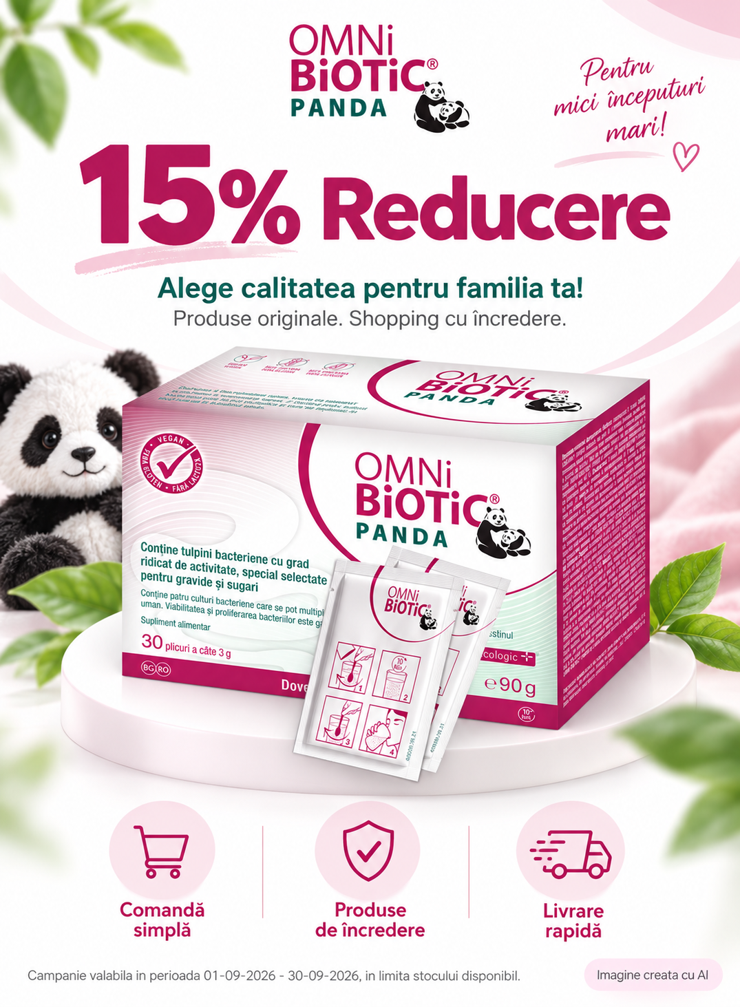 Promotie cu reducere 15% la Omnibiotic Panda