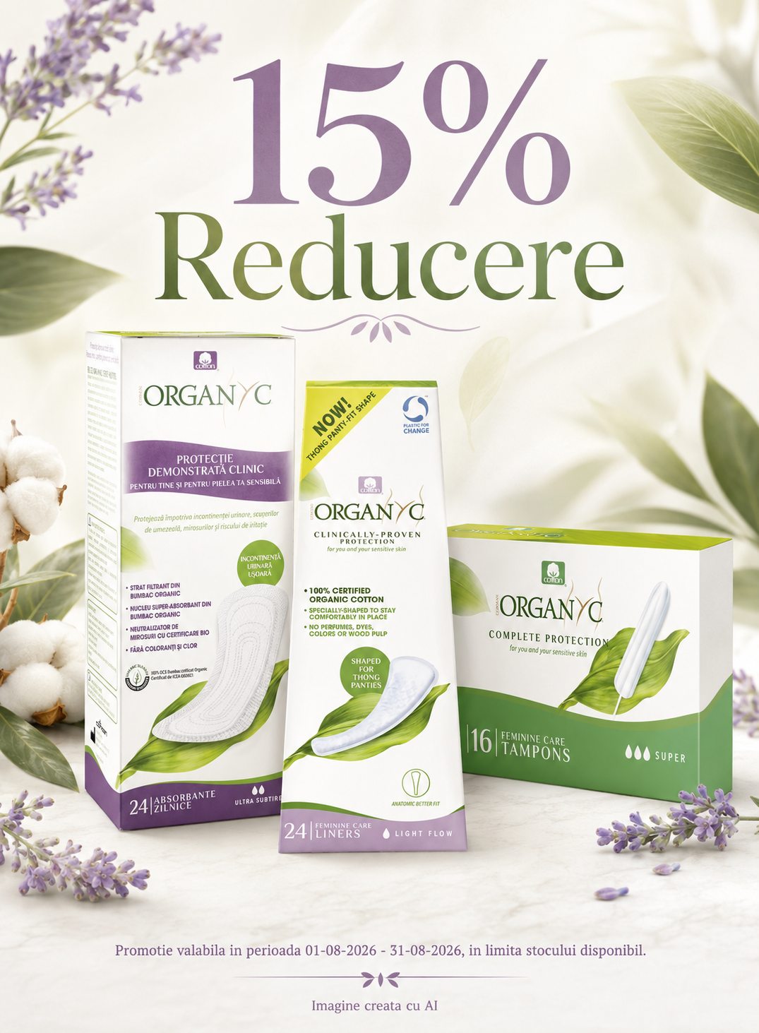 Promotie cu reducere 15% la Organyc