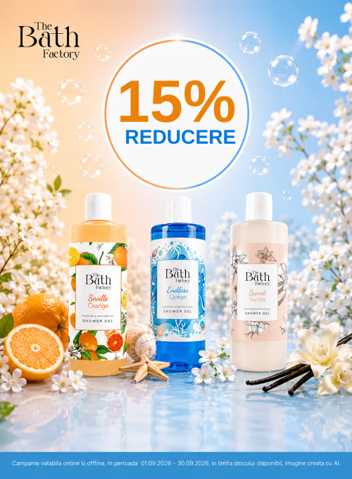Promotie cu reducere 15% la The Bath Factory