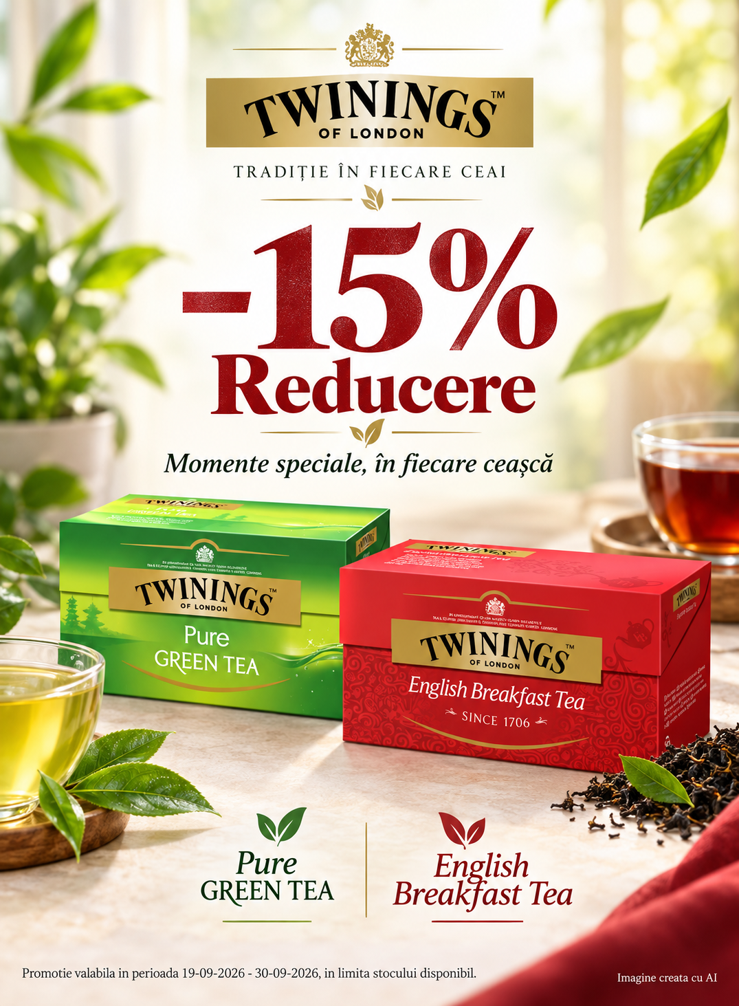 Promotie cu reducere 15% la Twinings