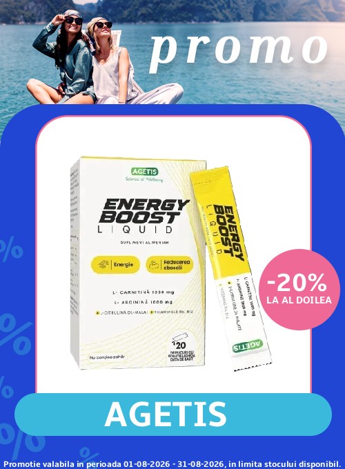 Promotie cu reducere 20% la al doilea produs Agetis