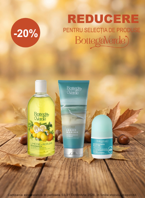 Promotie cu reducere 20% la Bottega Verde
