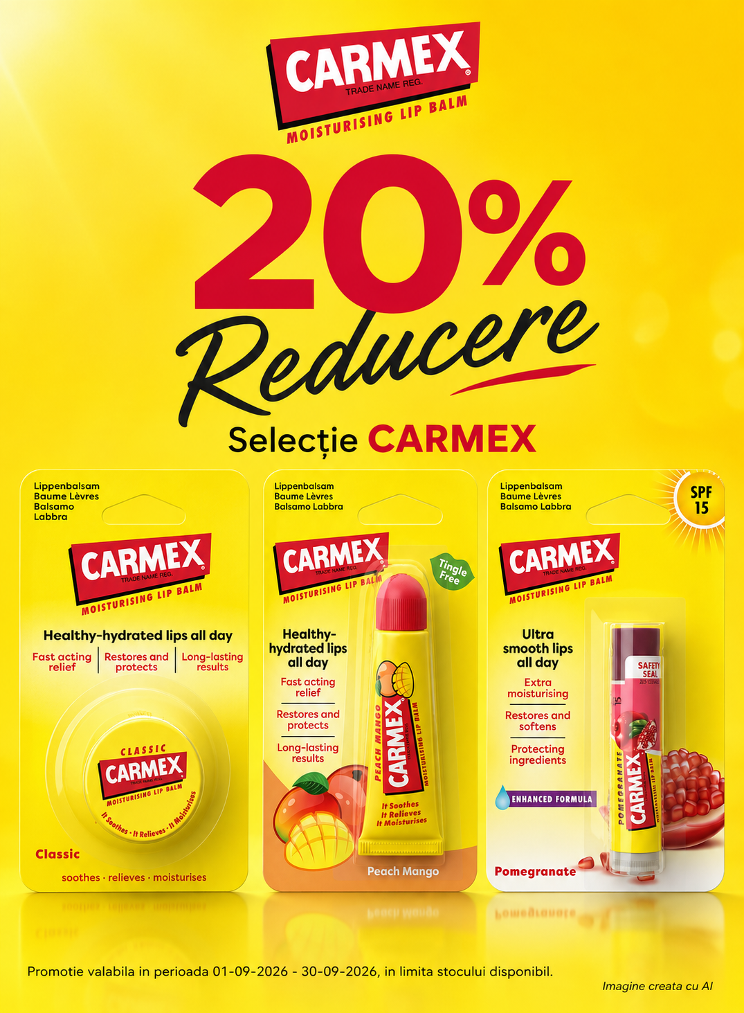 Promotie cu reducere 20% la Carmex
