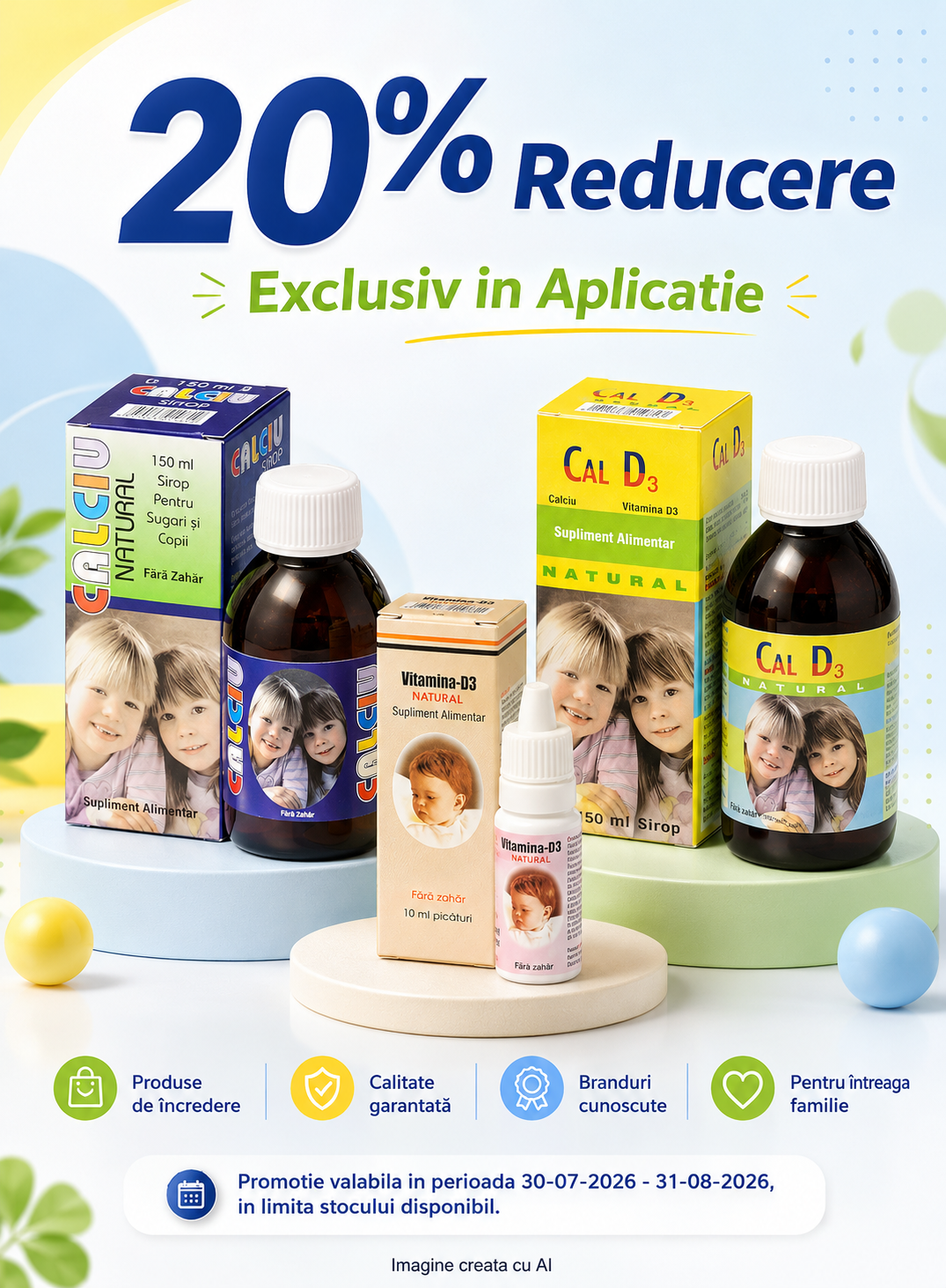 Promotie cu reducere 20% la Natural Pharmaceuticals Exclusiv in Aplicatie