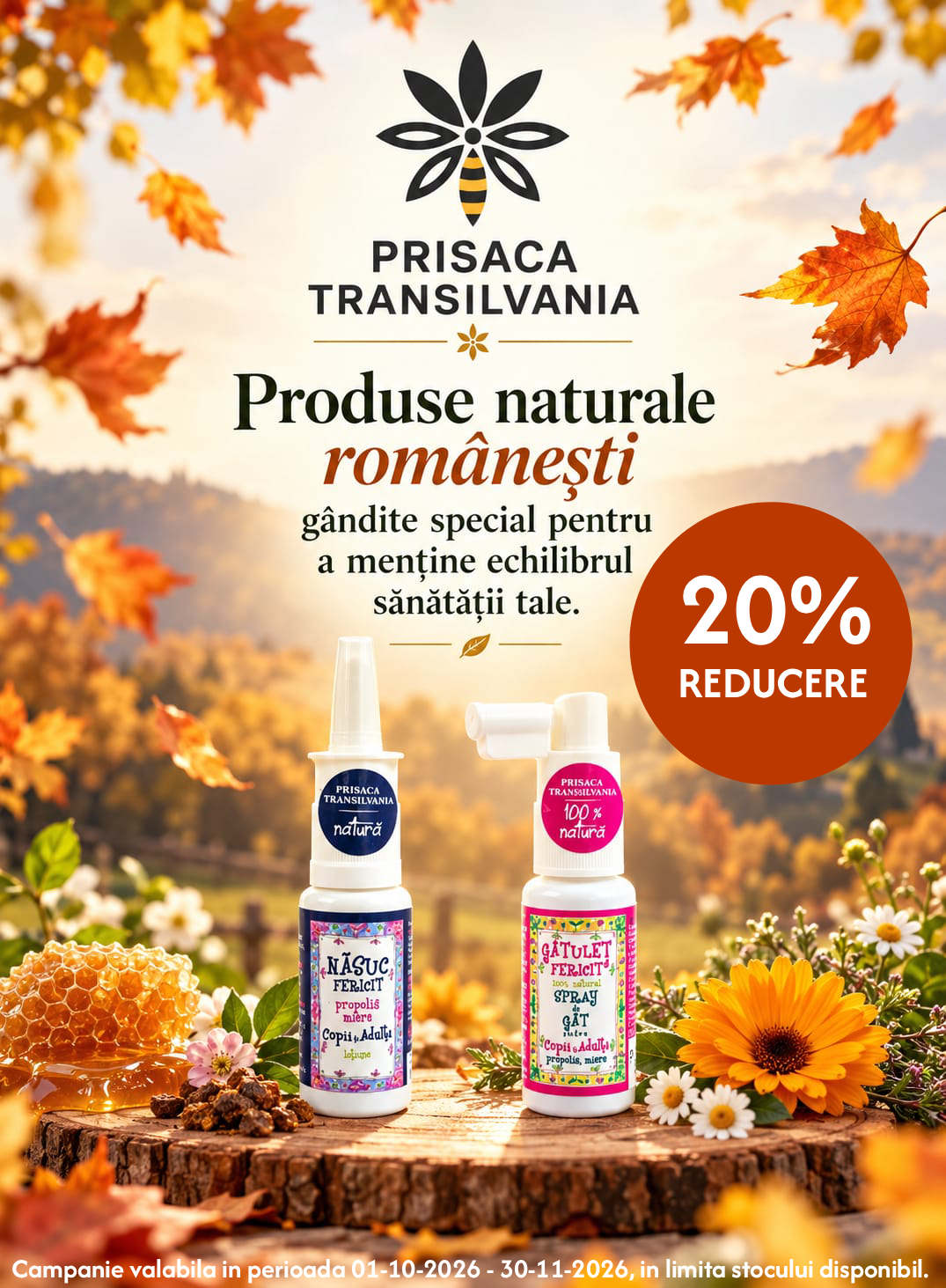 Promotie cu reducere 20% la Prisaca Transivania