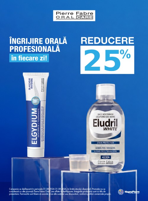Promotie cu reducere 25% la Elgydium si Eludril