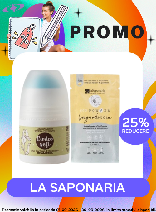 Promotie cu reducere 25% la La Saponaria