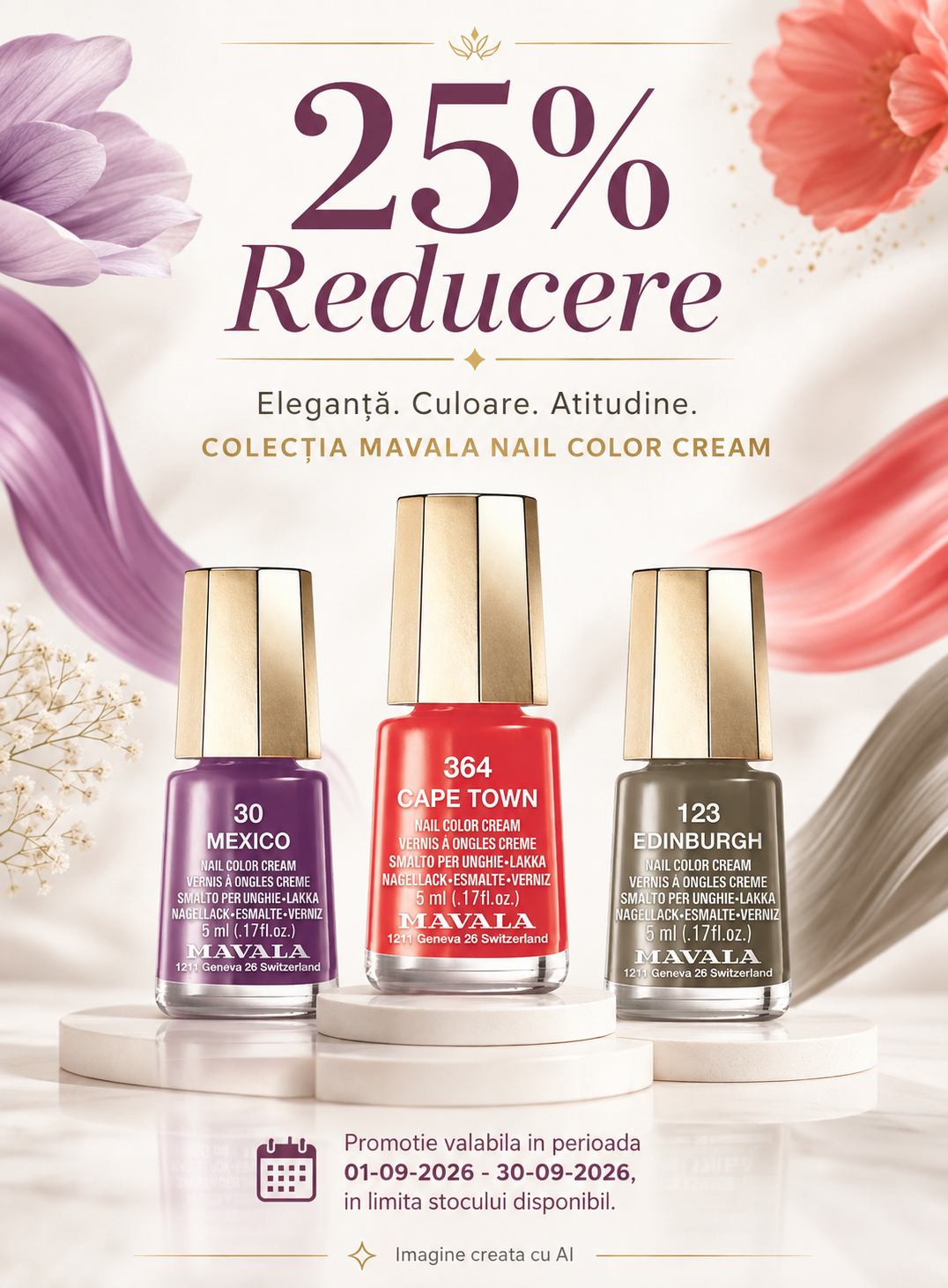 Promotie cu reducere 25% la Mavala