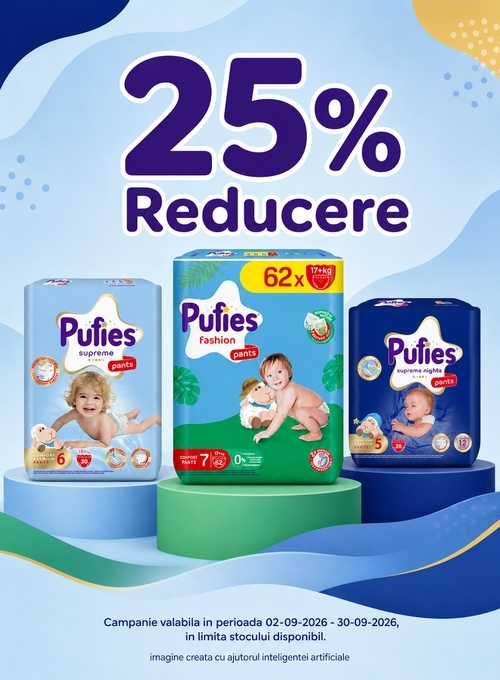 Promotie cu reducere 25% la Pufies