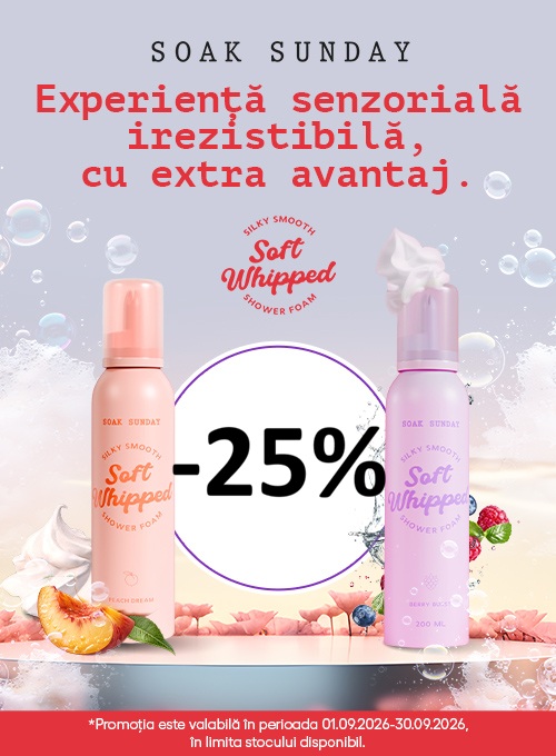 Promotie cu reducere 25% la Soak Sunday