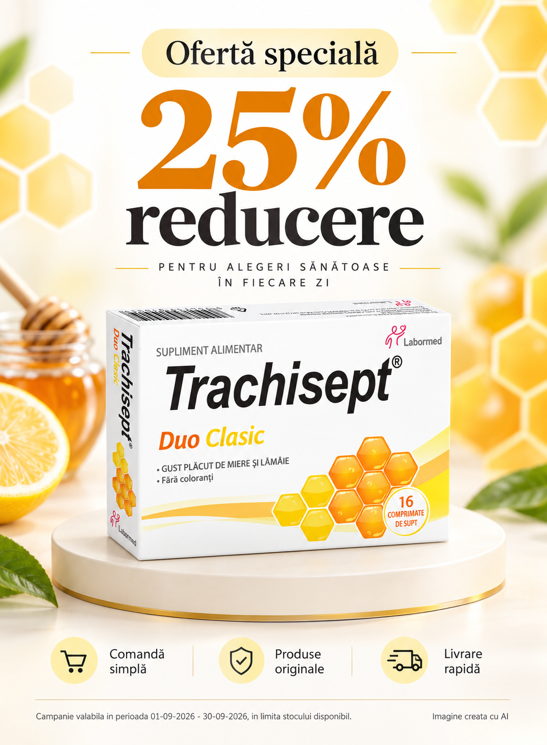 Promotie cu reducere 25% la Trachisept