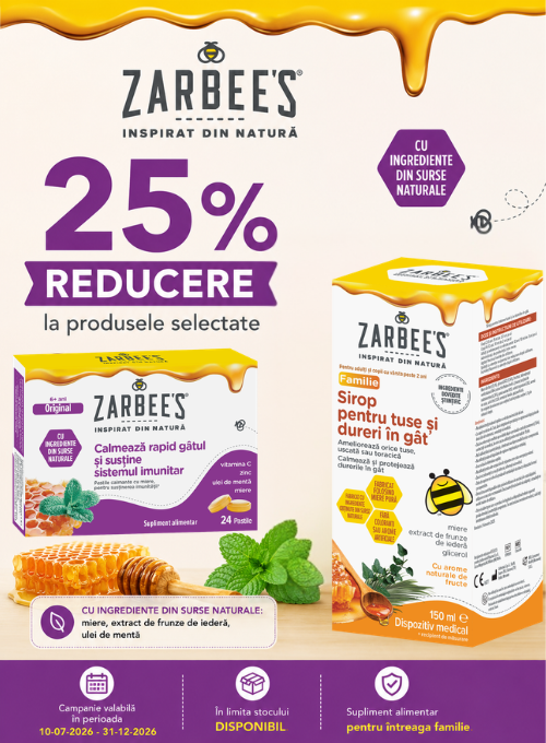 Promotie cu reducere 25% la Zarbee's