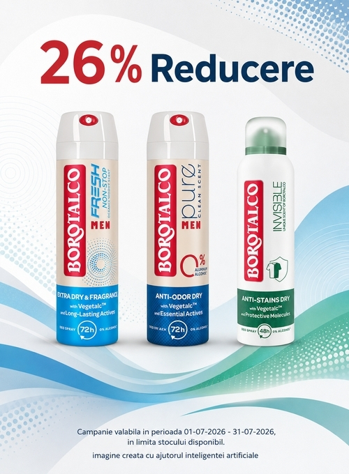 Promotie cu reducere 26% la Borotalco