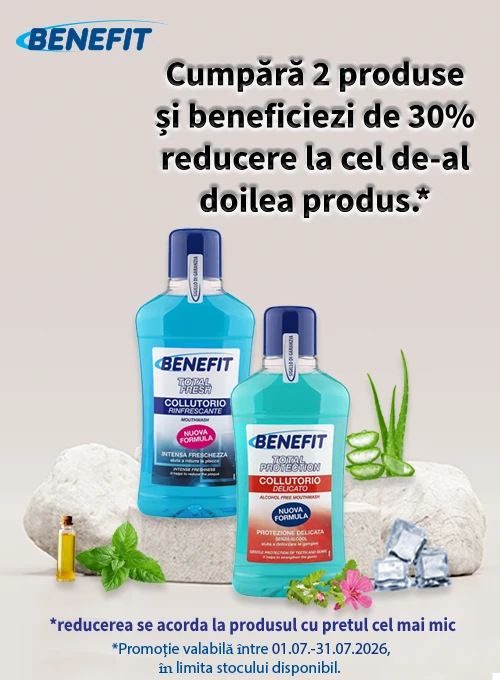 Promotie cu reducere 30% la al doilea produs Benefit