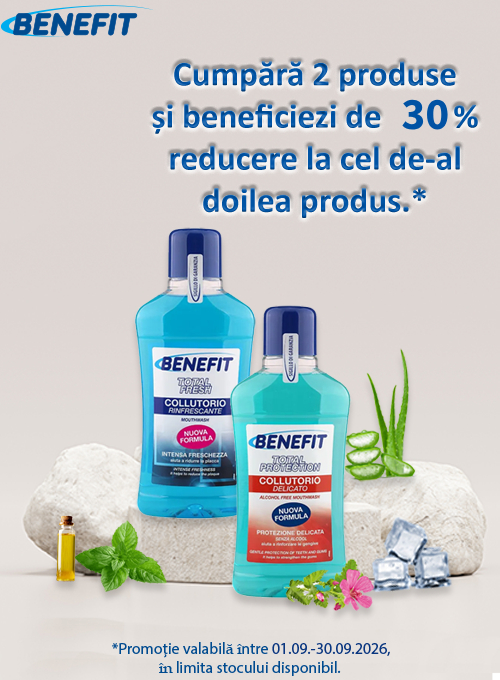 Promotie cu reducere 30% la al doilea produs Benefit