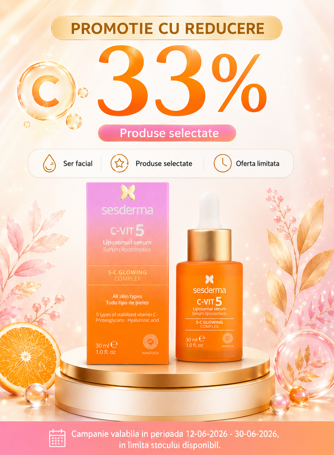 Promotie cu reducere 33% la Sesderma