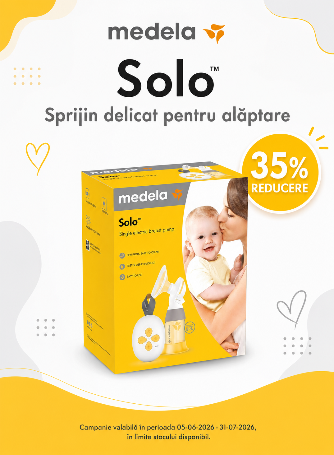 Promotie cu reducere 35% la Medela