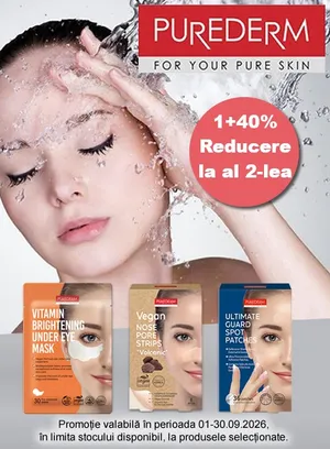Promotie cu reducere 40% la al doilea produs Purederm
