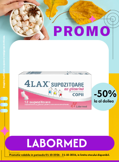 Promotie cu reducere 50% la al doilea produs identic Labormed