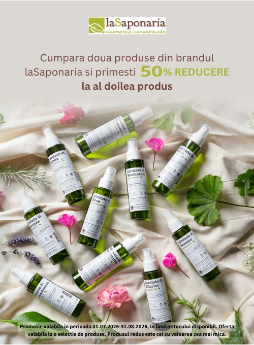 Promotie cu reducere 50% la al doilea produs La Saponaria