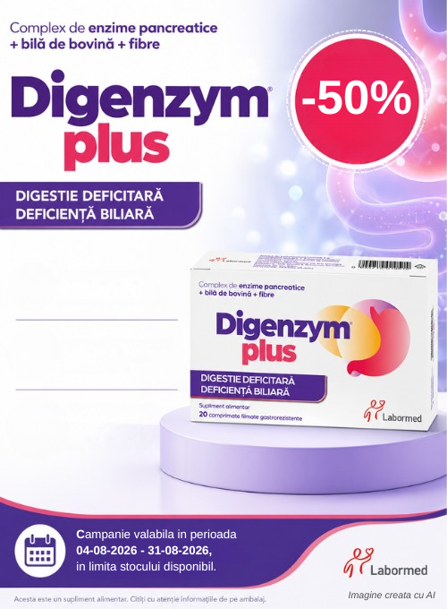 Promotie cu reducere 50% la Digenzym Plus