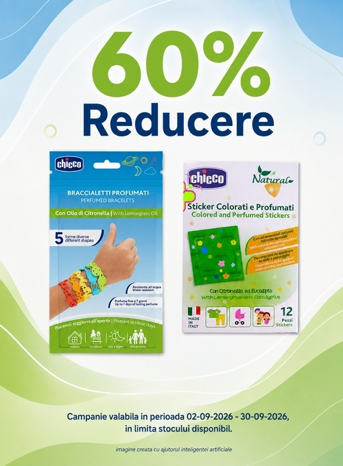 Promotie cu reducere 60% la Chicco