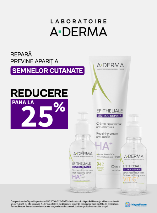 Promotie cu reducere de pana la 25% la Aderma