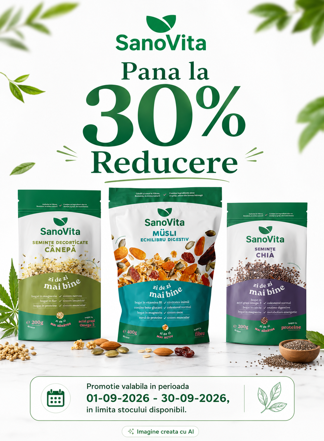 Promotie cu reducere de pana la 30% la SanoVita