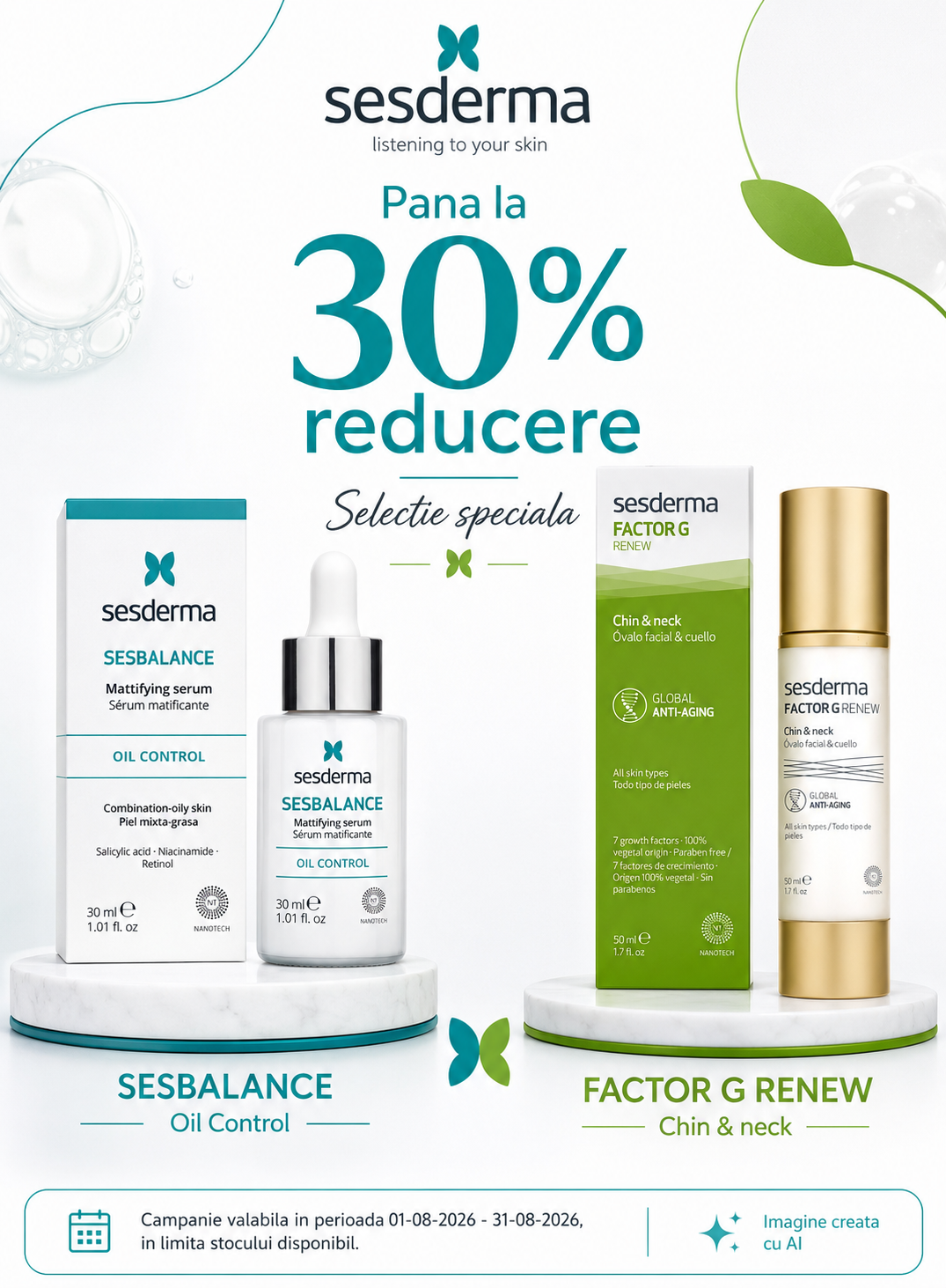 Promotie cu reducere de pana la 30% la Sesderma