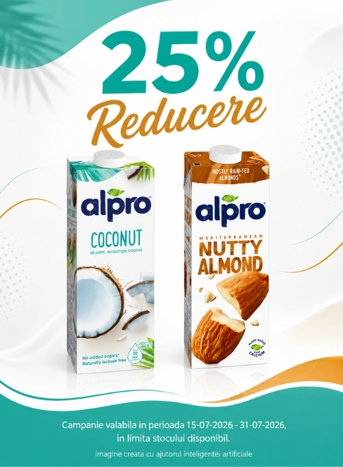 Promotie cu reducre 25% la Alpro