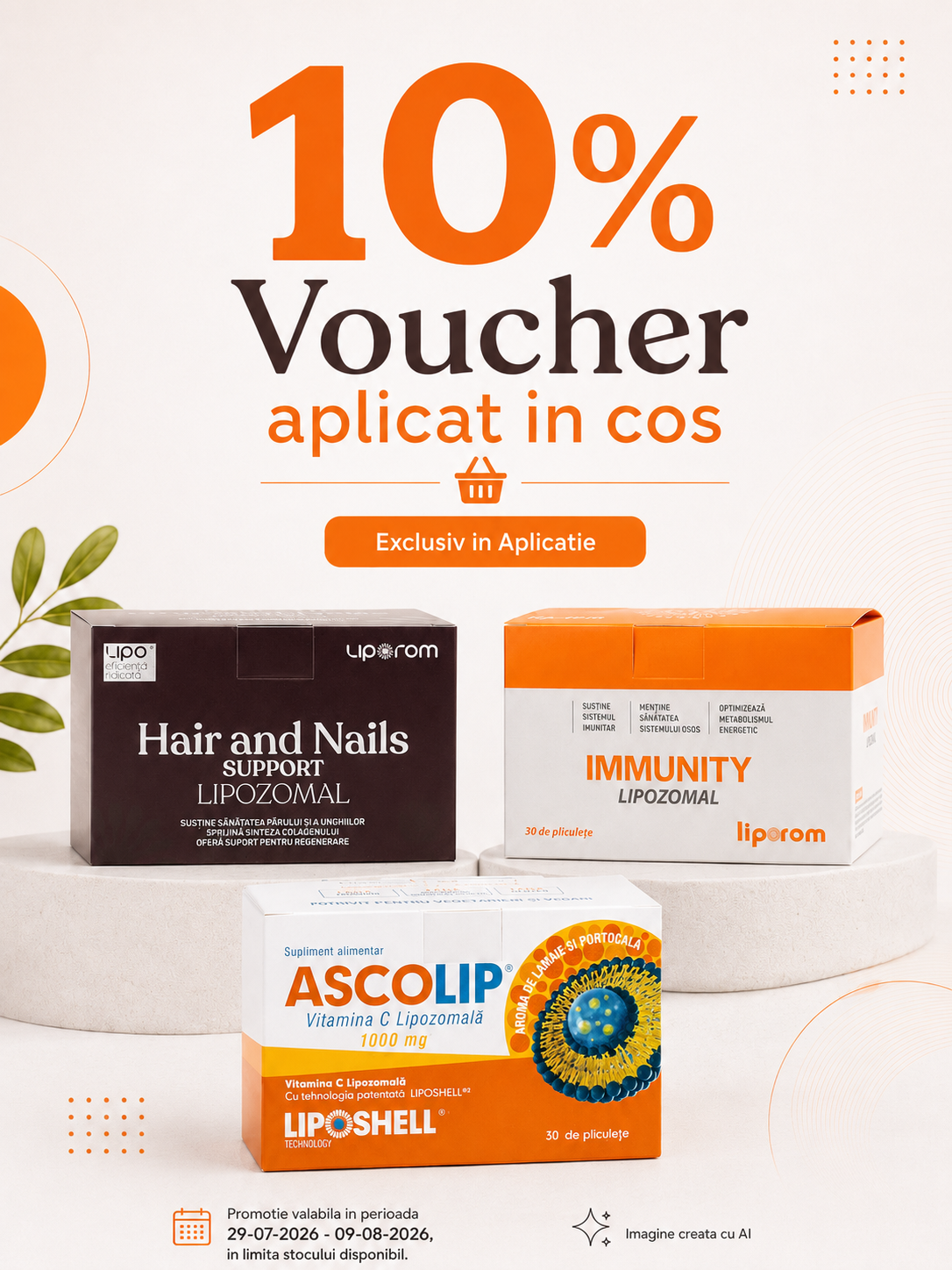 Promotie cu voucher 10% aplicat in cos la Artcelularis Exclusiv in Aplicatie