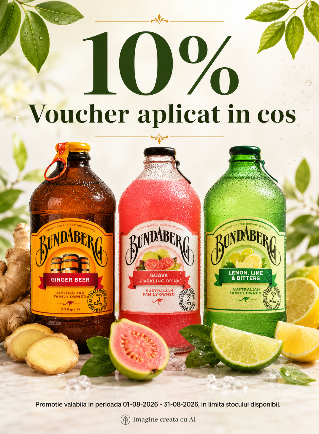Promotie cu Voucher 10% aplicat in cos la Bundaberg