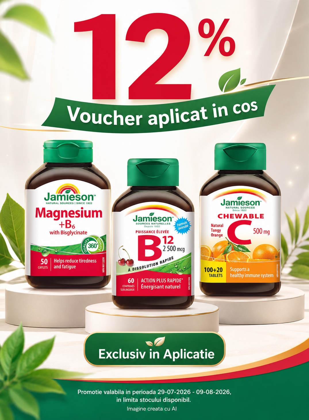 Promotie cu Voucher 12% aplicat in cos la Jamieson Exclusiv in Aplicatie