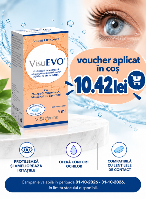 Promotie cu voucher aplicat in cos 10.42 lei la Visufarma