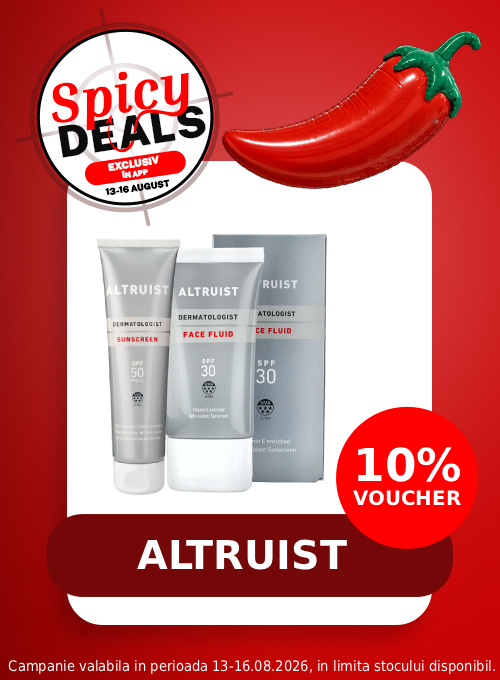 Promotie cu voucher aplicat in cos 10% la Altruist - Spicy Deals Exclusiv in Aplicatie