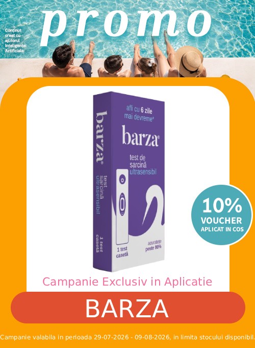 Promotie cu voucher aplicat in cos 10% la Barza Exclusiv in Aplicatie