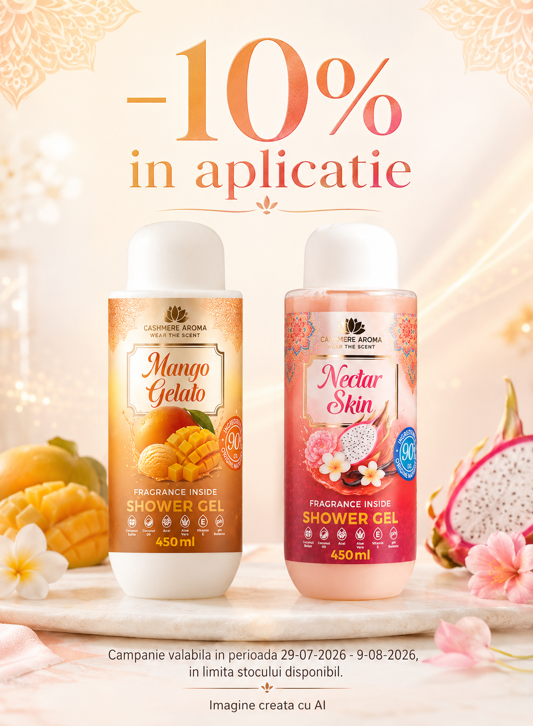 Promotie cu voucher aplicat in cos 10% la Cashmere Aroma Exclusiv in Aplicatie