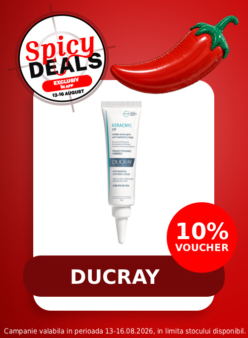 Promotie cu voucher aplicat in cos 10% la Ducray - Spicy Deals Exclusiv in Aplicatie