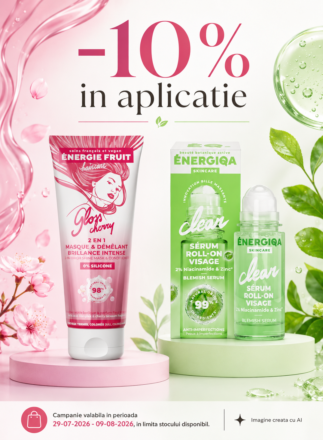 Promotie cu voucher aplicat in cos 10% la Energie Fruit Exclusiv in Aplicatie