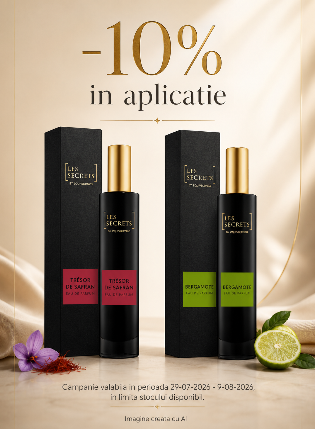 Promotie cu voucher aplicat in cos 10% la Equivalenza Exclusiv in Aplicatie