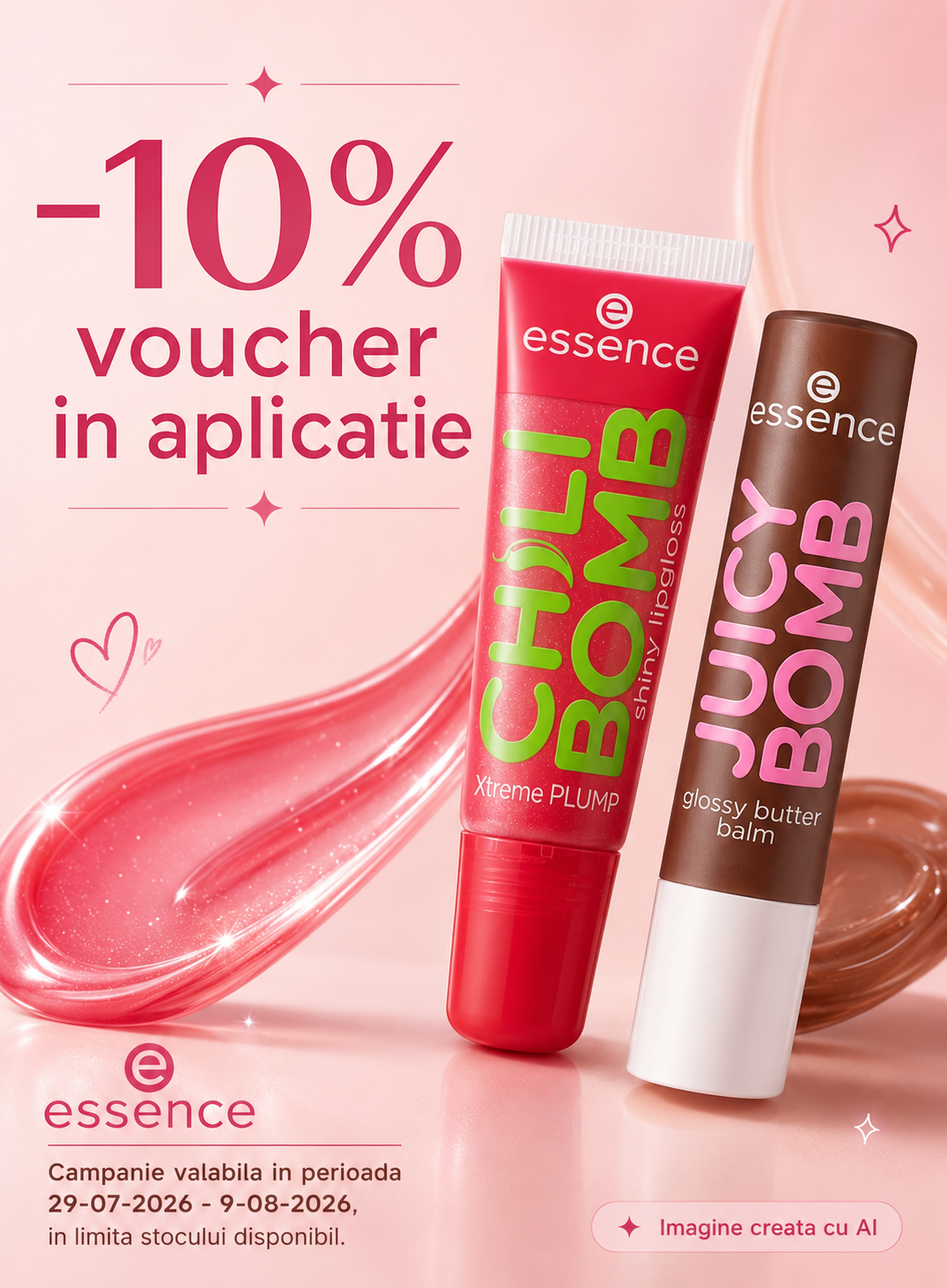 Promotie cu voucher aplicat in cos 10% la Essence Exclusiv in Aplicatie