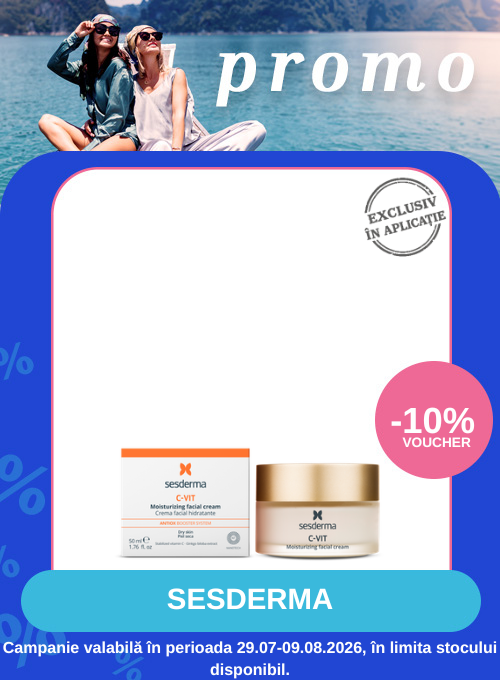Promotie cu voucher aplicat in cos 10% la Sesderma Exclusiv in Aplicatie