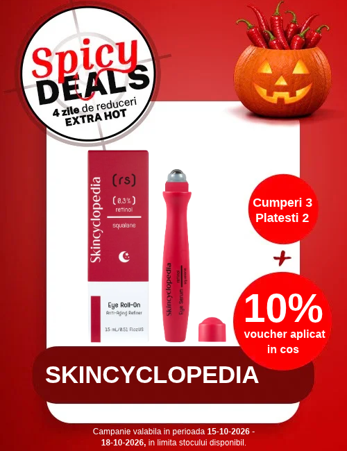 Promotie cu voucher aplicat in cos 10% la Skincyclopedia - Spicy Deals