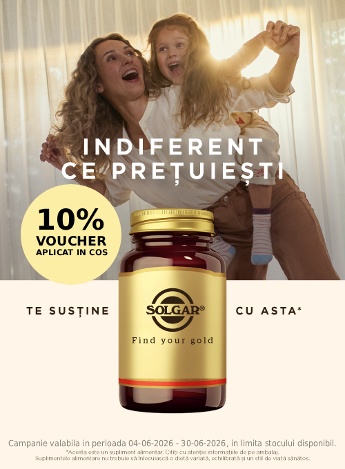 Promotie cu voucher aplicat in cos 10% la Solgar
