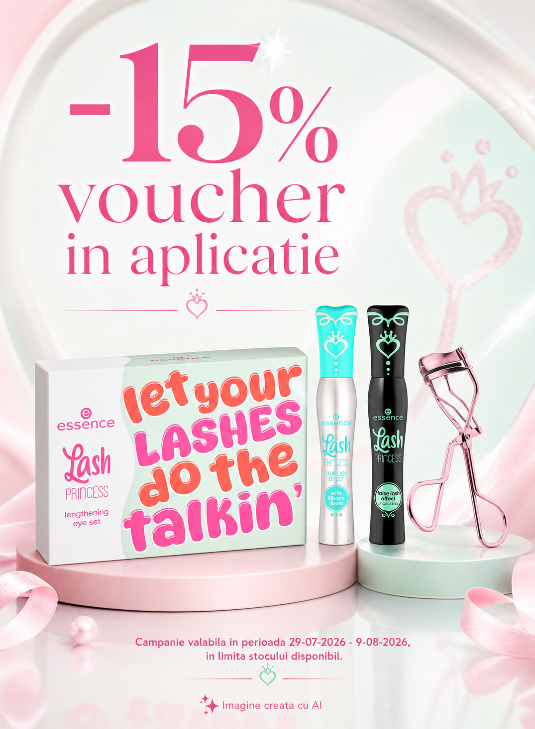 Promotie cu voucher aplicat in cos 15% la Essence