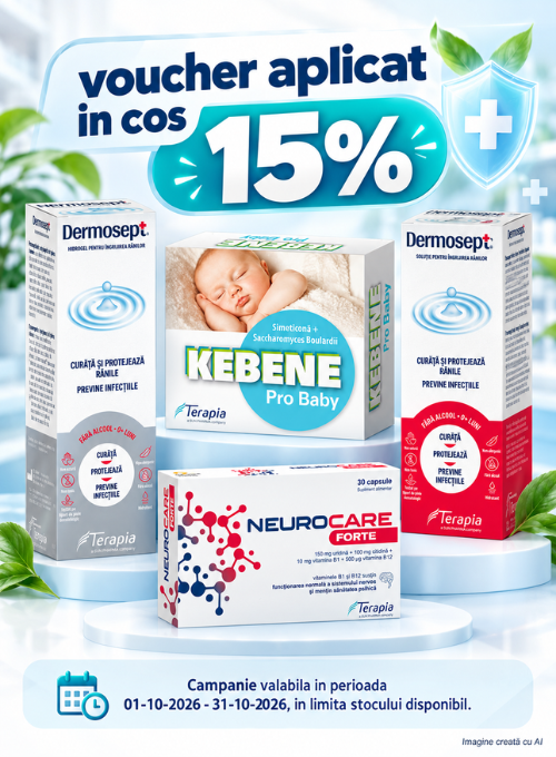 Promotie cu voucher aplicat in cos 15% la Terapia