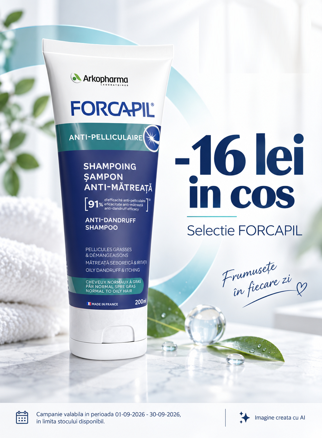 Promotie cu voucher aplicat in cos 16 lei la Forcapil
