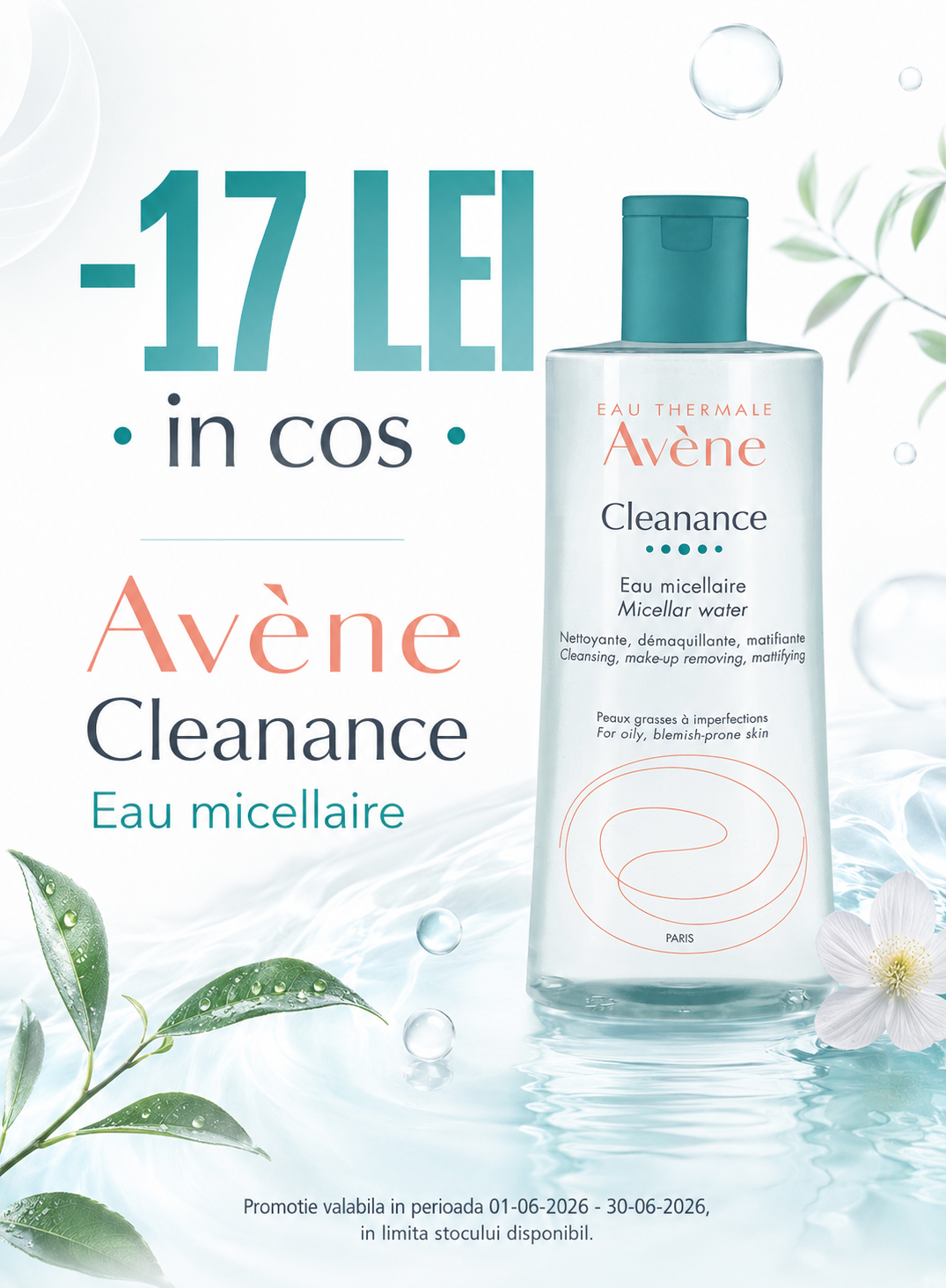 Promotie cu voucher aplicat in cos 17 lei la Avene