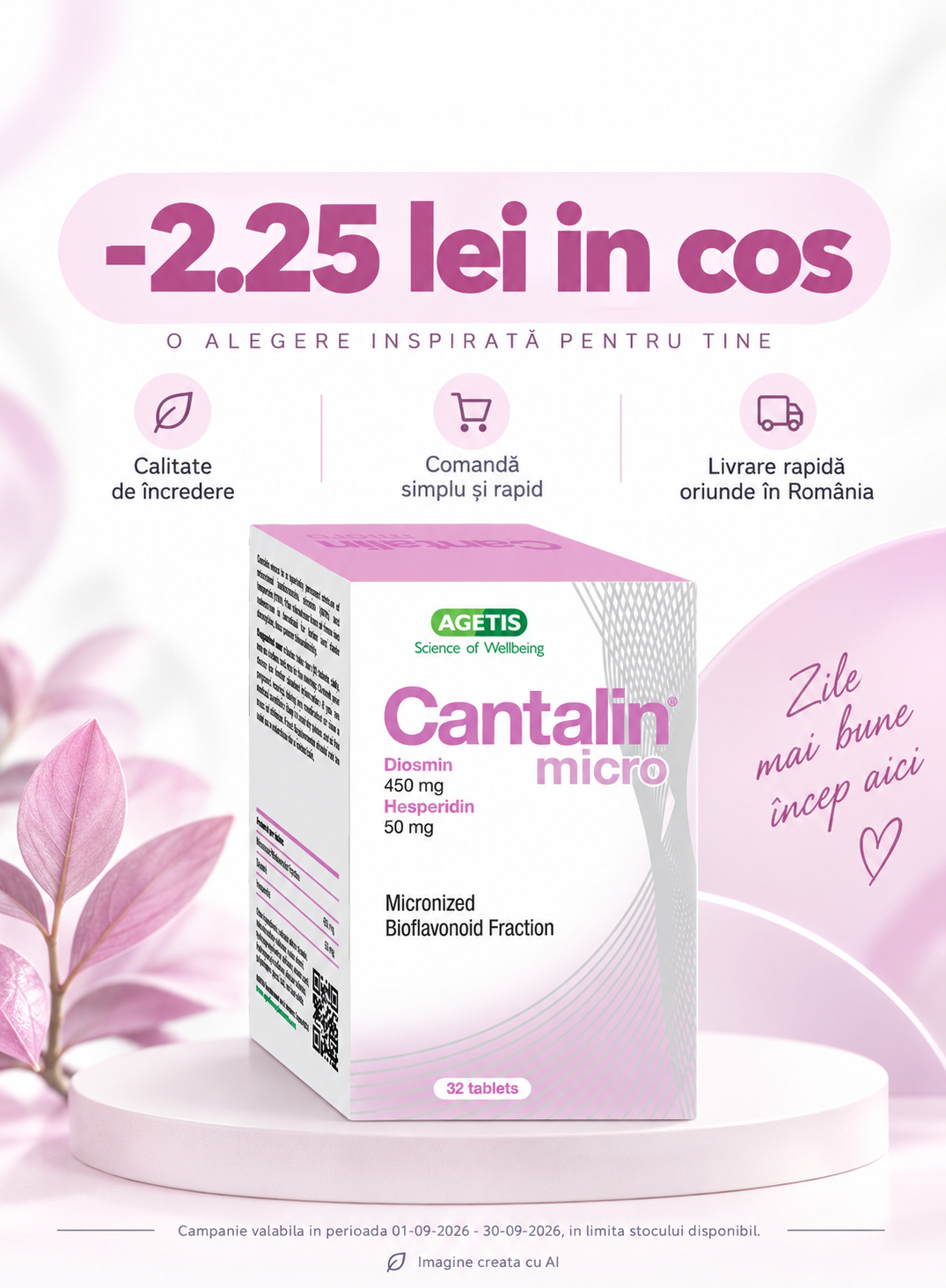 Promotie cu voucher aplicat in cos 2.25 lei la Agetis - Cantalin